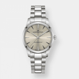 hamilton jazzmaster quartz – beige 40mm edelstahl
