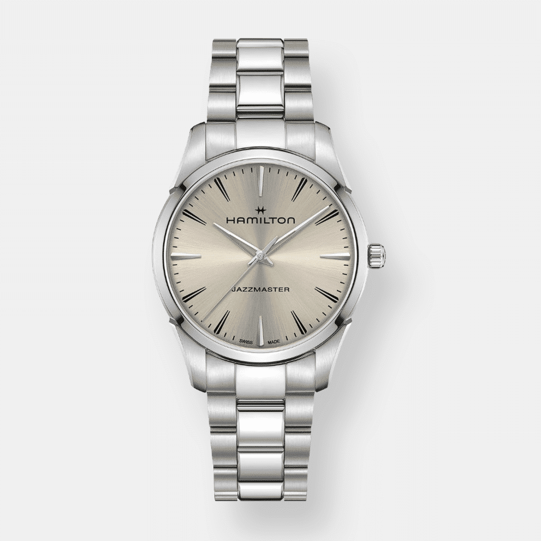 hamilton jazzmaster quartz – beige 40mm edelstahl