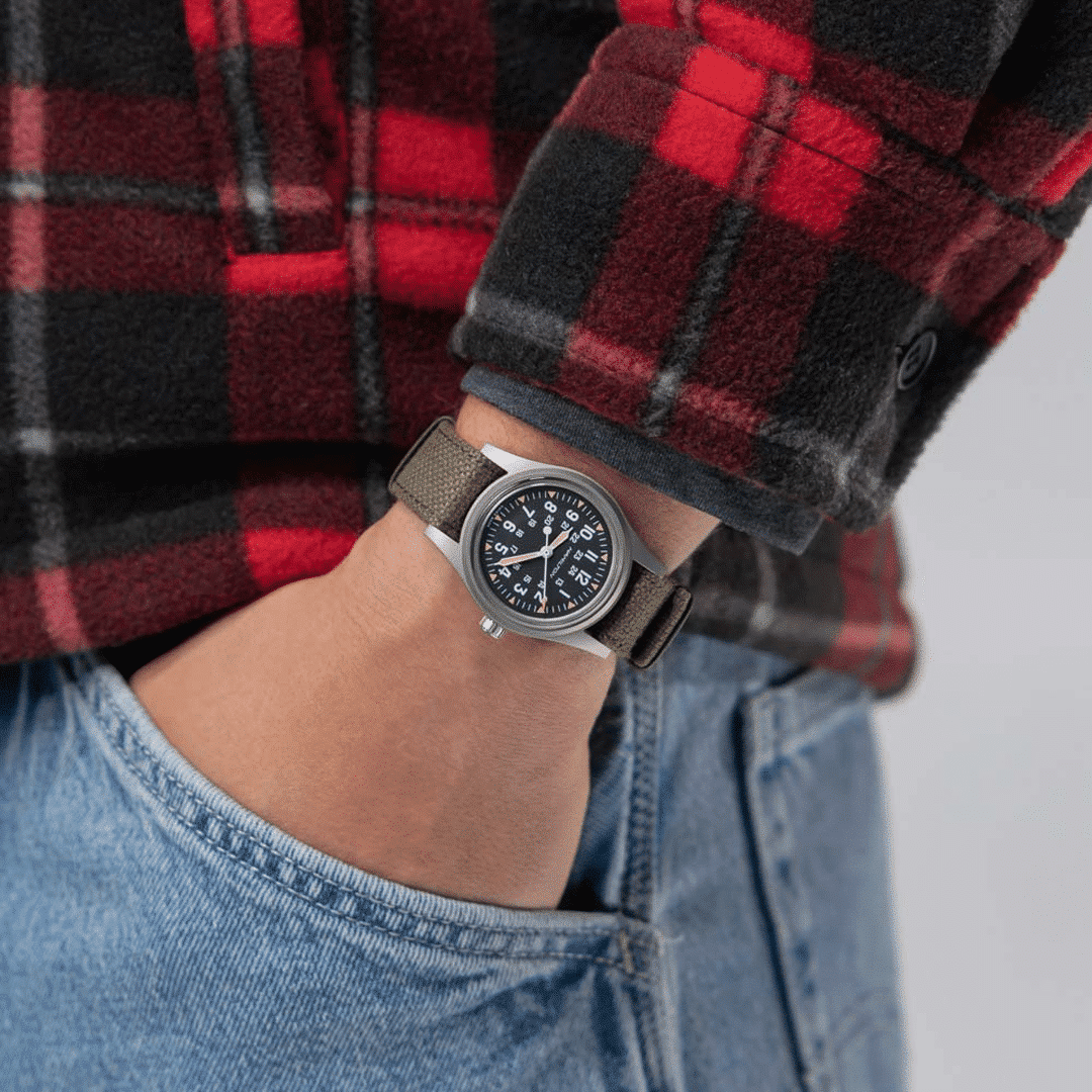 hamilton khaki field mechanical – schwarz 36mm edelstahl