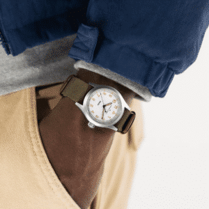 hamilton khaki field quartz – weiss 38mm edelstahl