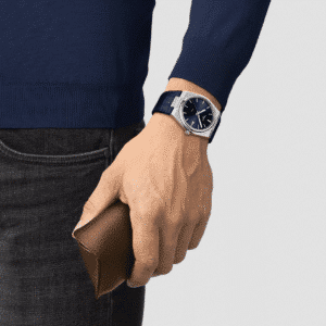 tissot prx 40 205 quarz leder 40mm blau