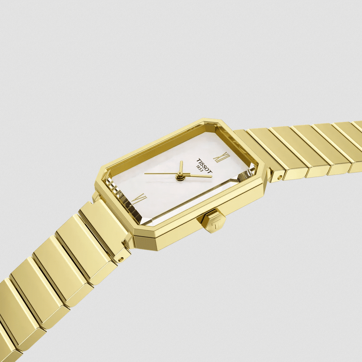 tissot srv quarz perlmutt gold 30mm edelstahl