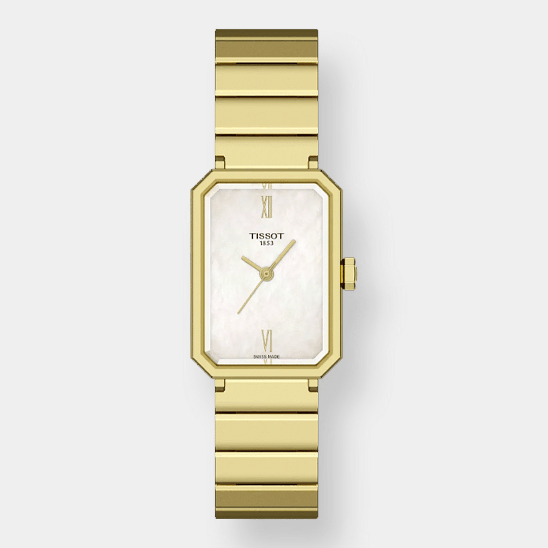 tissot srv quarz perlmutt gold 30mm edelstahl