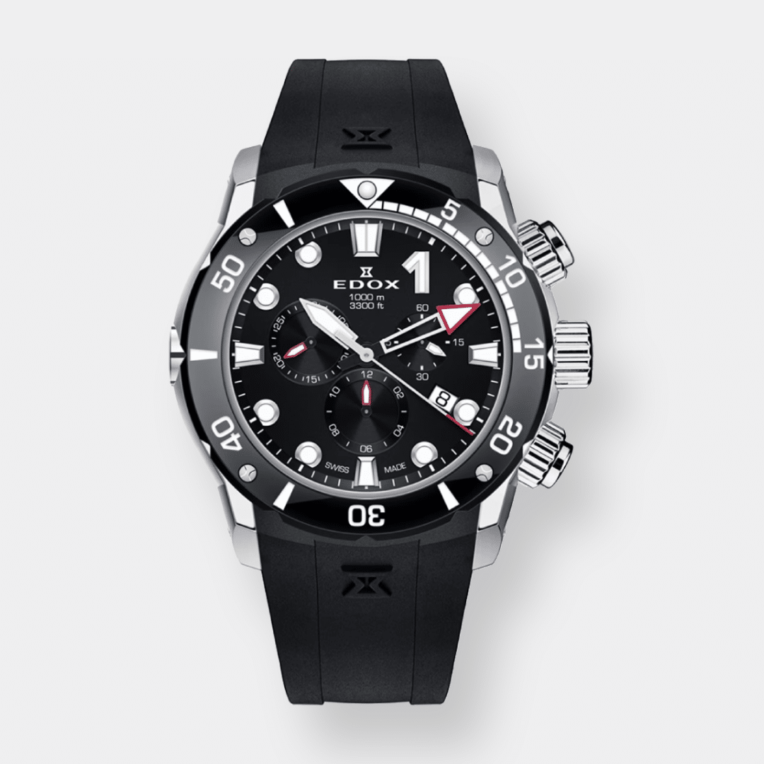Edox . CO-1 Titan Chronograph Quarz - Schwarz 45mm Kautschuk