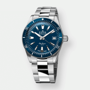 Edox . SkyDiver Date Automatic - Blau 38mm Edelstahl