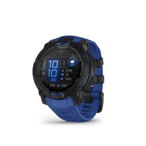 Garmin Instinct 3 AMOLED 45 mm Schwarz/Bolt Blue – Limited Edition / Multisport & Outdoor / Silikonarmband