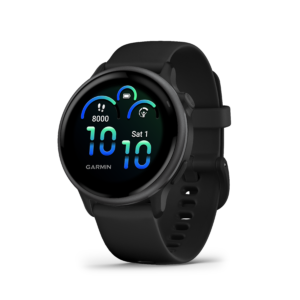 Garmin vívoactive 6 AMOLED 42 mm Schwarz / Schiefergrau – GPS-Fitness-Smartwatch / Silikonarmband