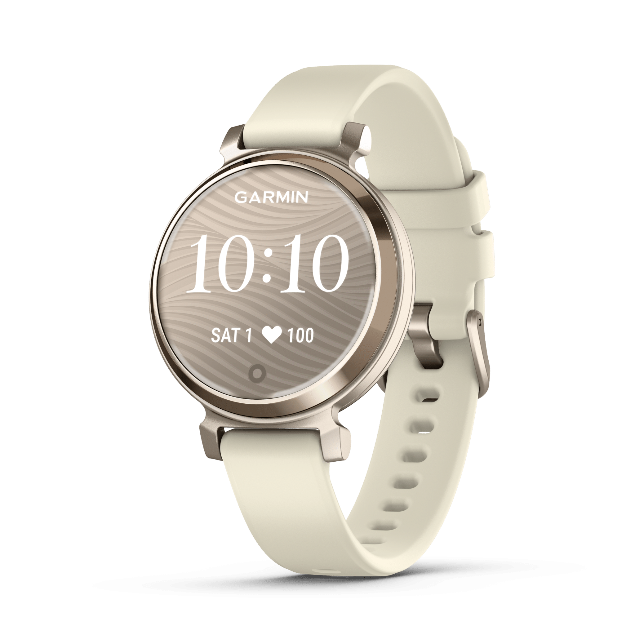 Titel Garmin Lily 2 35 mm Kokosnuss / Cremegold – Fitness-Smartwatch / Silikonarmband