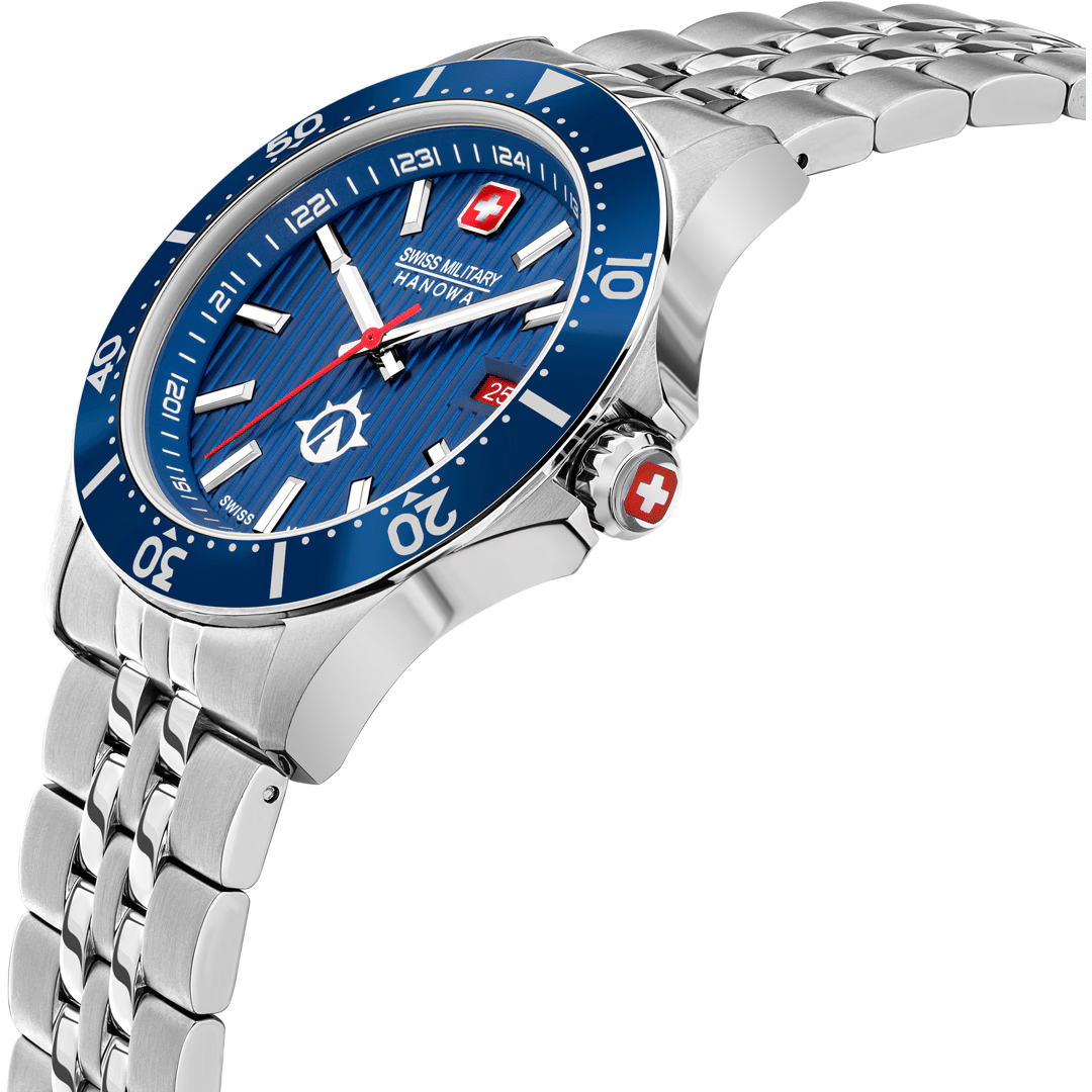 Swiss Military Hanowa Flagship Quarz - Blau 42mm Edelstahl – Bild 2