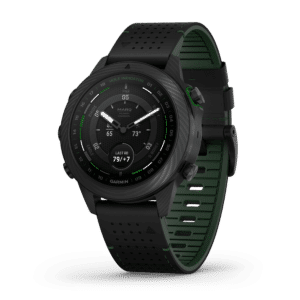 Garmin MARQ Golfer (Gen 2) AMOLED 46 mm Grün Carbon Edition – Tool Watch / Fused Carbon Fiber & Nylonarmband