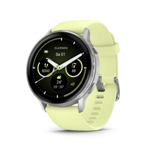 Garmin Venu 4 AMOLED 45 mm Silber / Zitrone – GPS-Fitness-Smartwatch / Silikonarmband