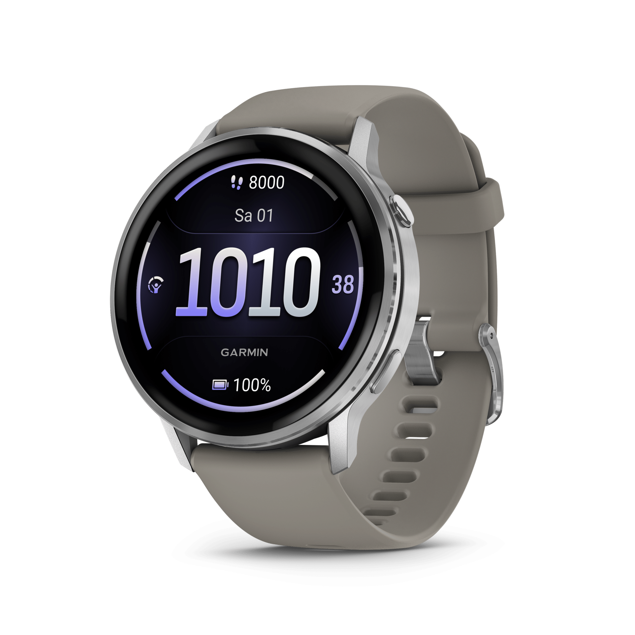 Garmin Venu 4 AMOLED 45 mm Schwarz / Silber – GPS-Fitness-Smartwatch / Silikonarmband – Bild 2
