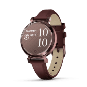Garmin Lily 2 Classic 35 mm Maulbeere / Dunkelbronze – Fitness-Smartwatch / Lederarmband
