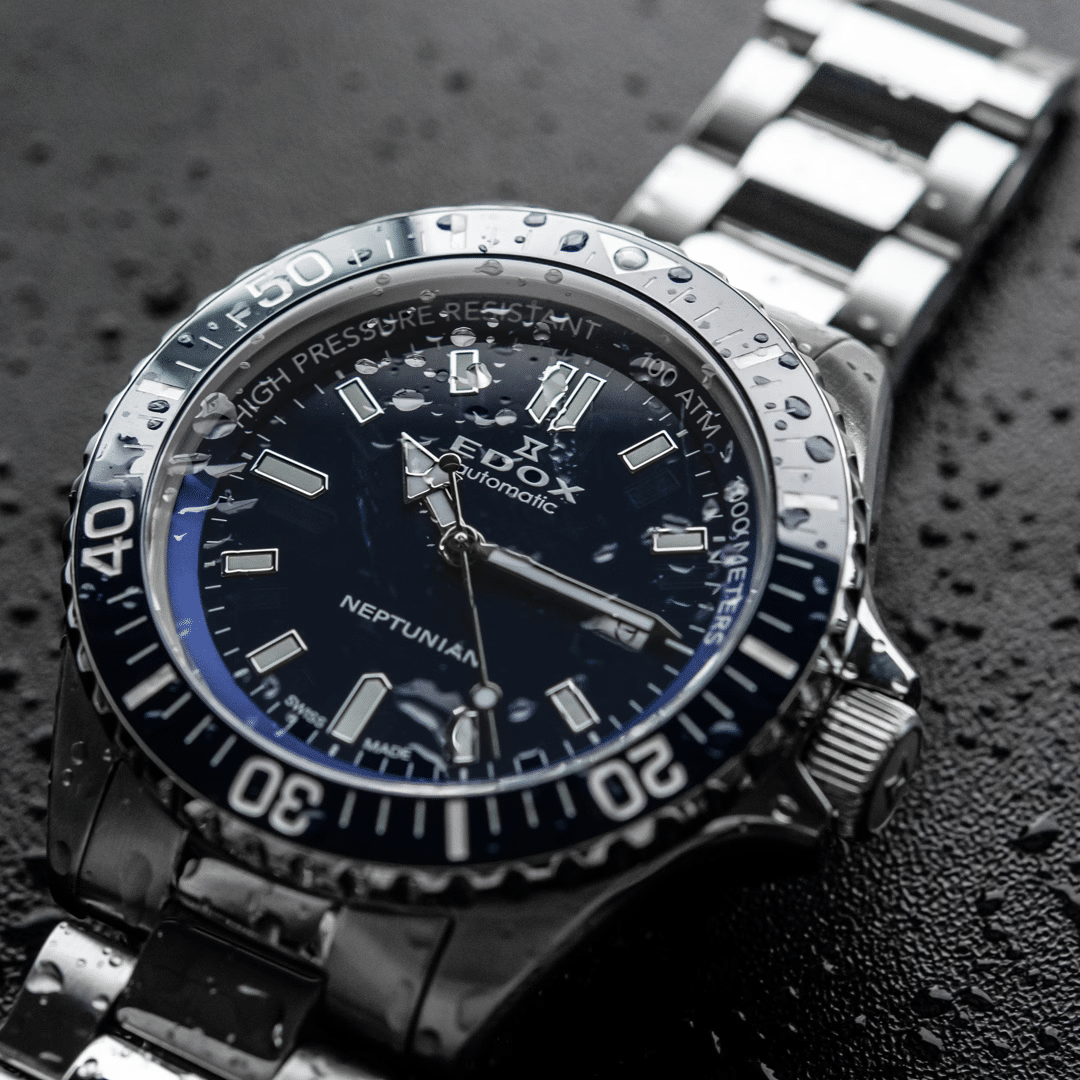 Edox . Neptunian Date Automatik - Blau 44mm Edelstahl – Bild 2