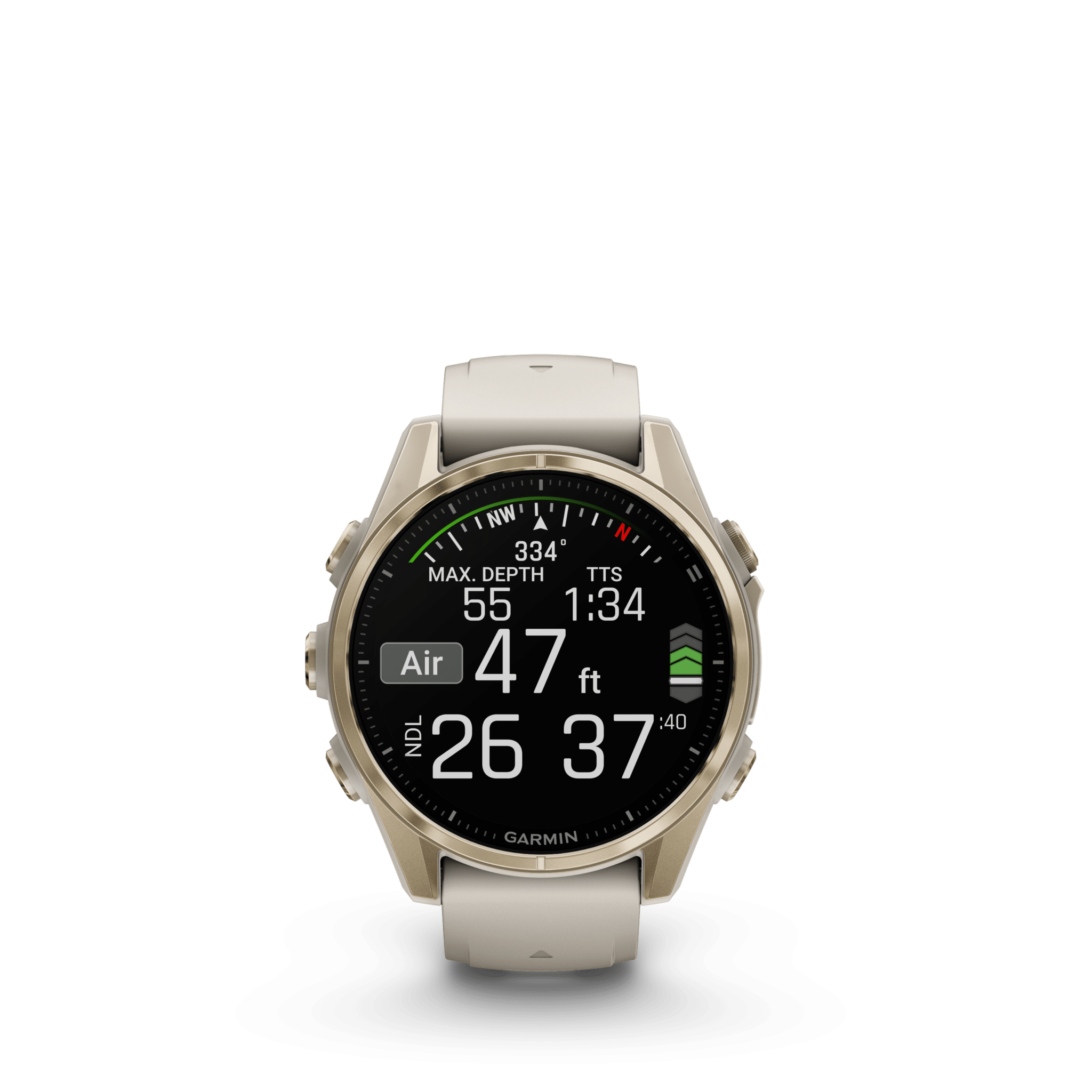 Garmin fenix 8 AMOLED 43 mm Nebelgrau / Softgold – GPS-Multisport-Smartwatch / Silikonarmband – Bild 3
