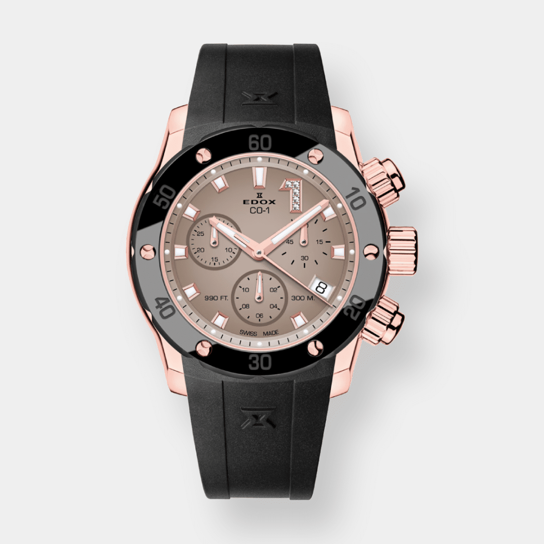 Edox . CO-1 ChronoLady Quarz - Rosé 38mm Kautschuk