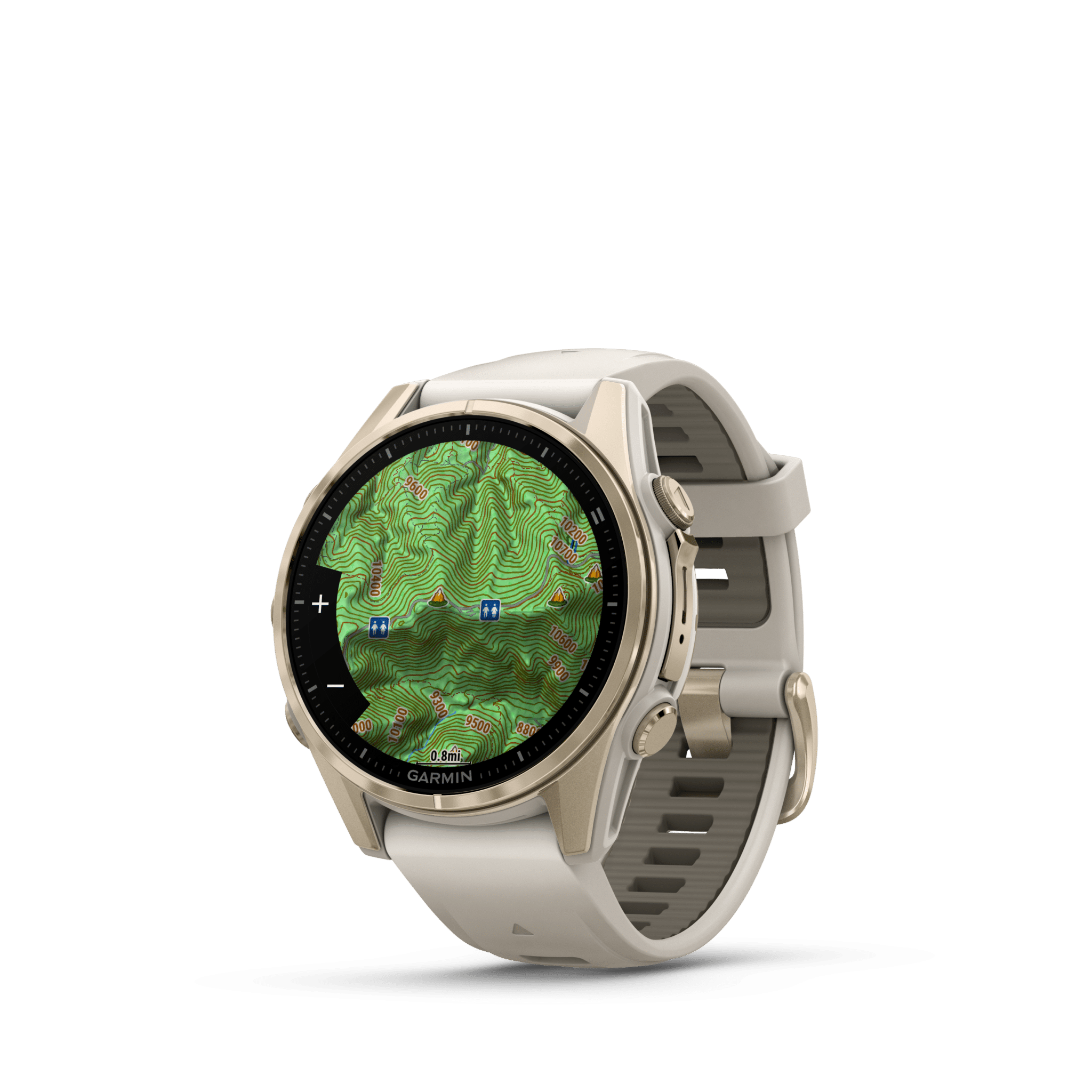 Garmin fenix 8 AMOLED 43 mm Nebelgrau / Softgold – GPS-Multisport-Smartwatch / Silikonarmband – Bild 2