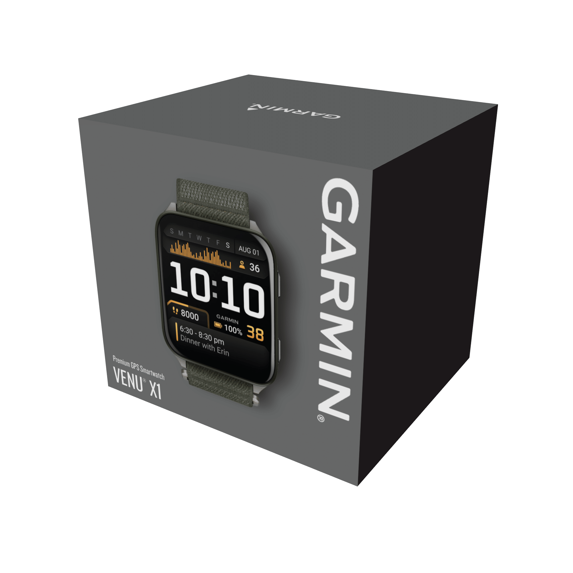 Garmin Venu X1 AMOLED 45 mm Moosgrün – GPS-Fitness-Smartwatch / Nylonarmband – Bild 5