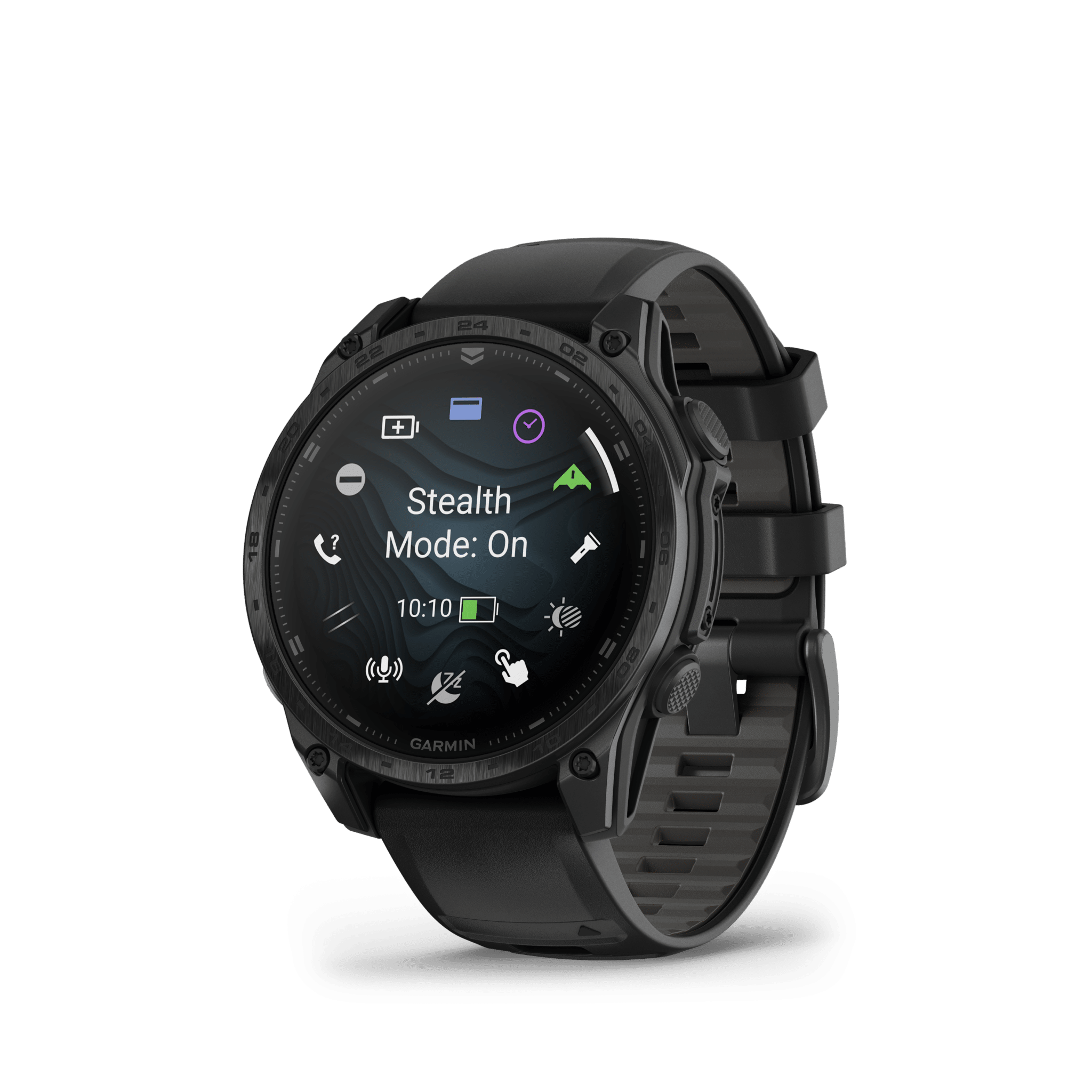 Garmin tactix 8 AMOLED 51 mm Schwarz – Taktische GPS-Smartwatch / Silikonarmband