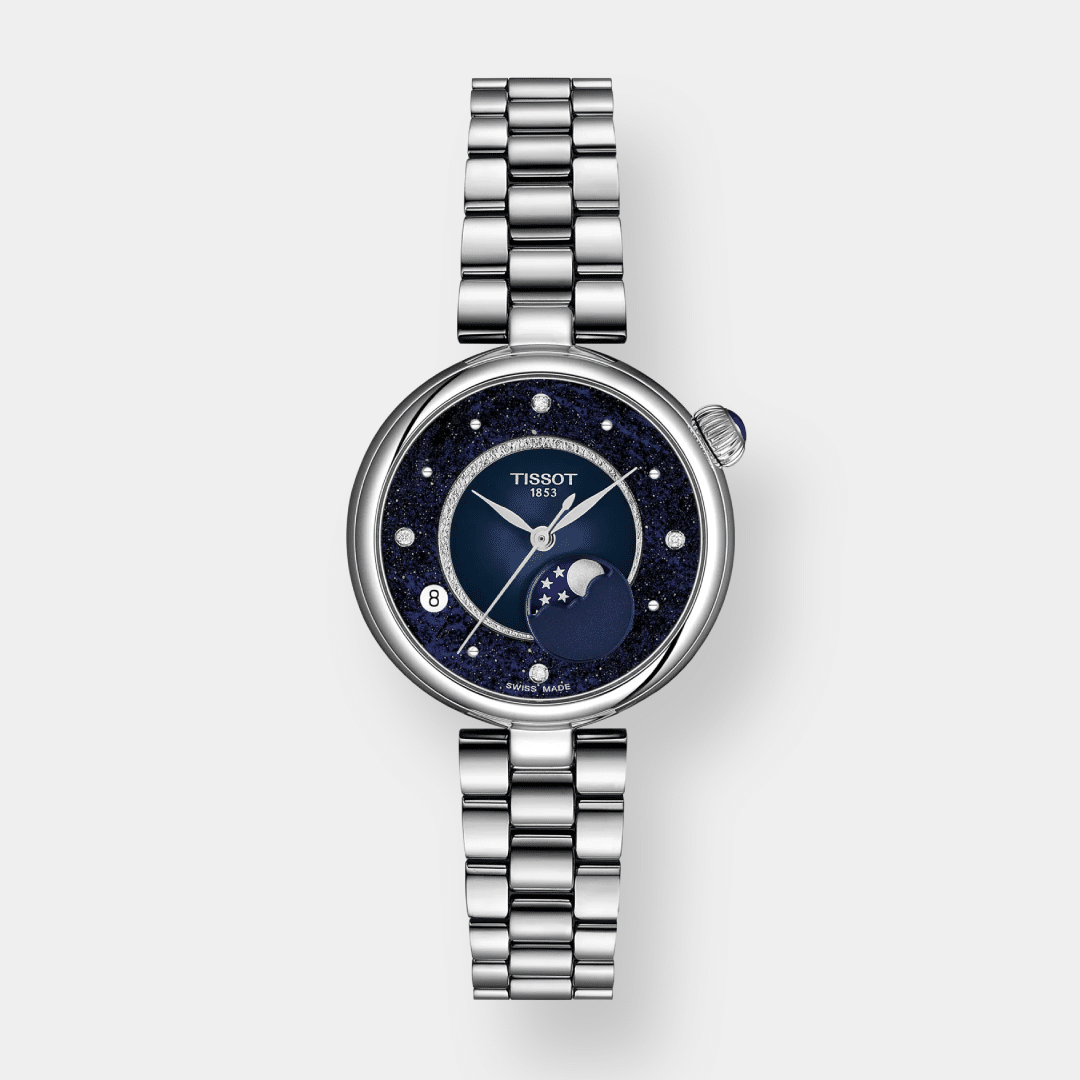 Tissot Desir Moonphase Quarz - Blau 29mm Diamanten