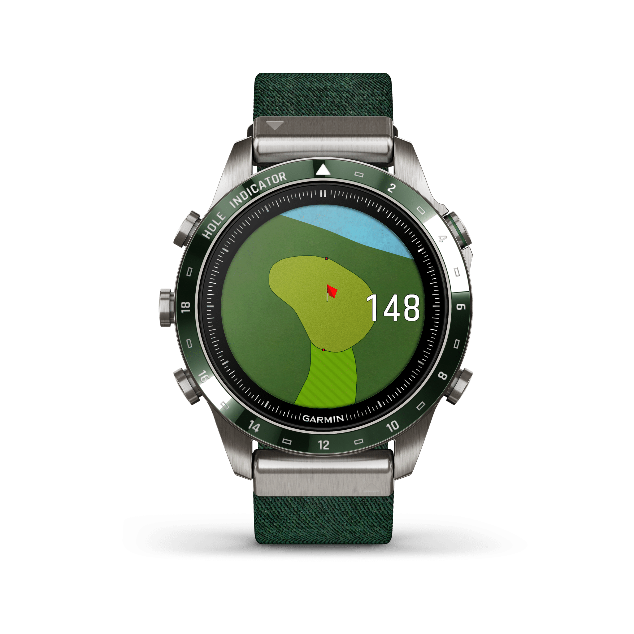 Garmin MARQ Golfer (Gen 2) AMOLED 46 mm Grün – Tool Watch / Titan & Nylonarmband – Bild 4