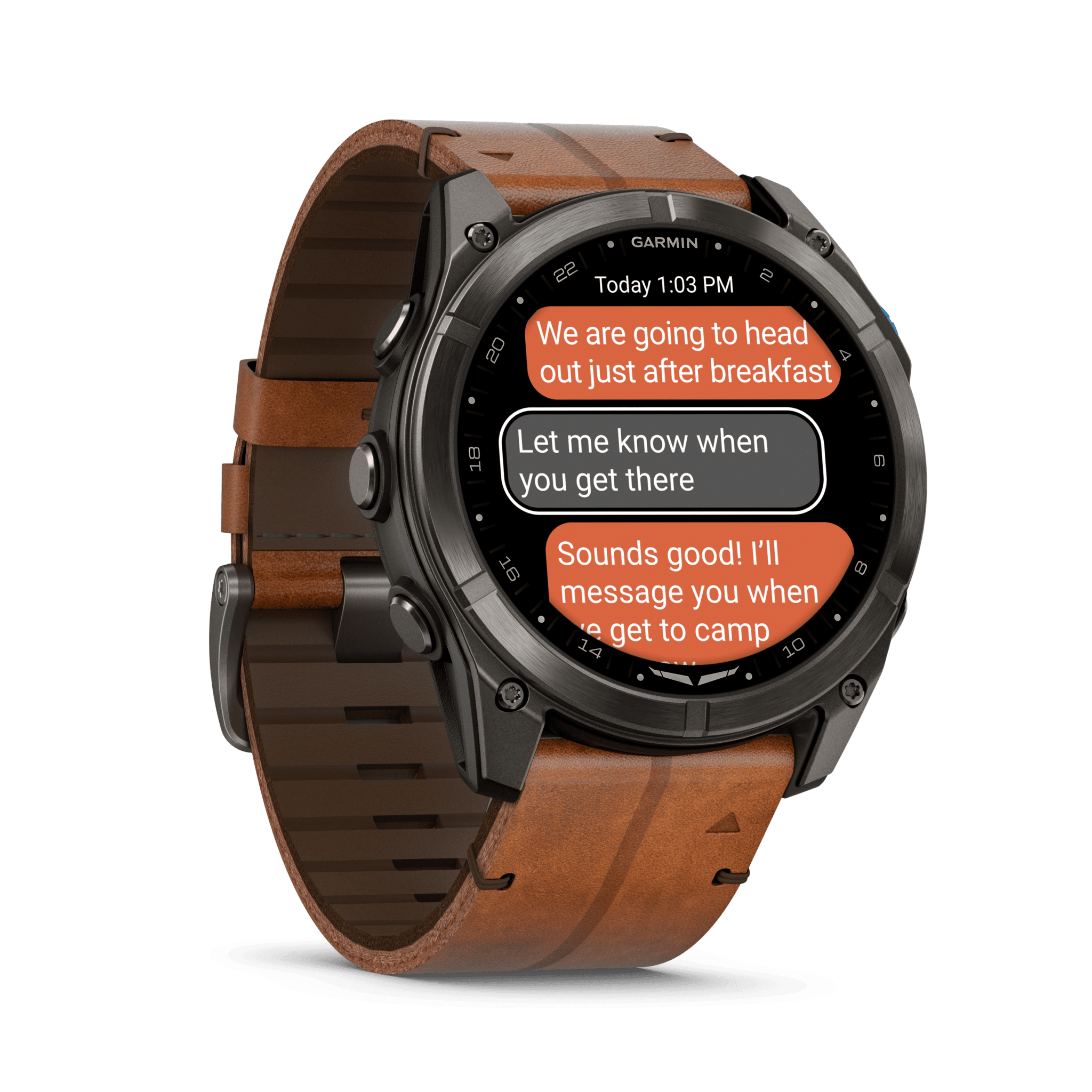 Garmin D2 Mach 2 Pro AMOLED 51 mm Schwarz / Braun Lederarmband – Aviator Smartwatch / Lederarmband – Bild 2