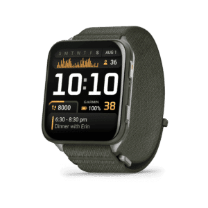Garmin Venu X1 AMOLED 45 mm Moosgrün – GPS-Fitness-Smartwatch / Nylonarmband