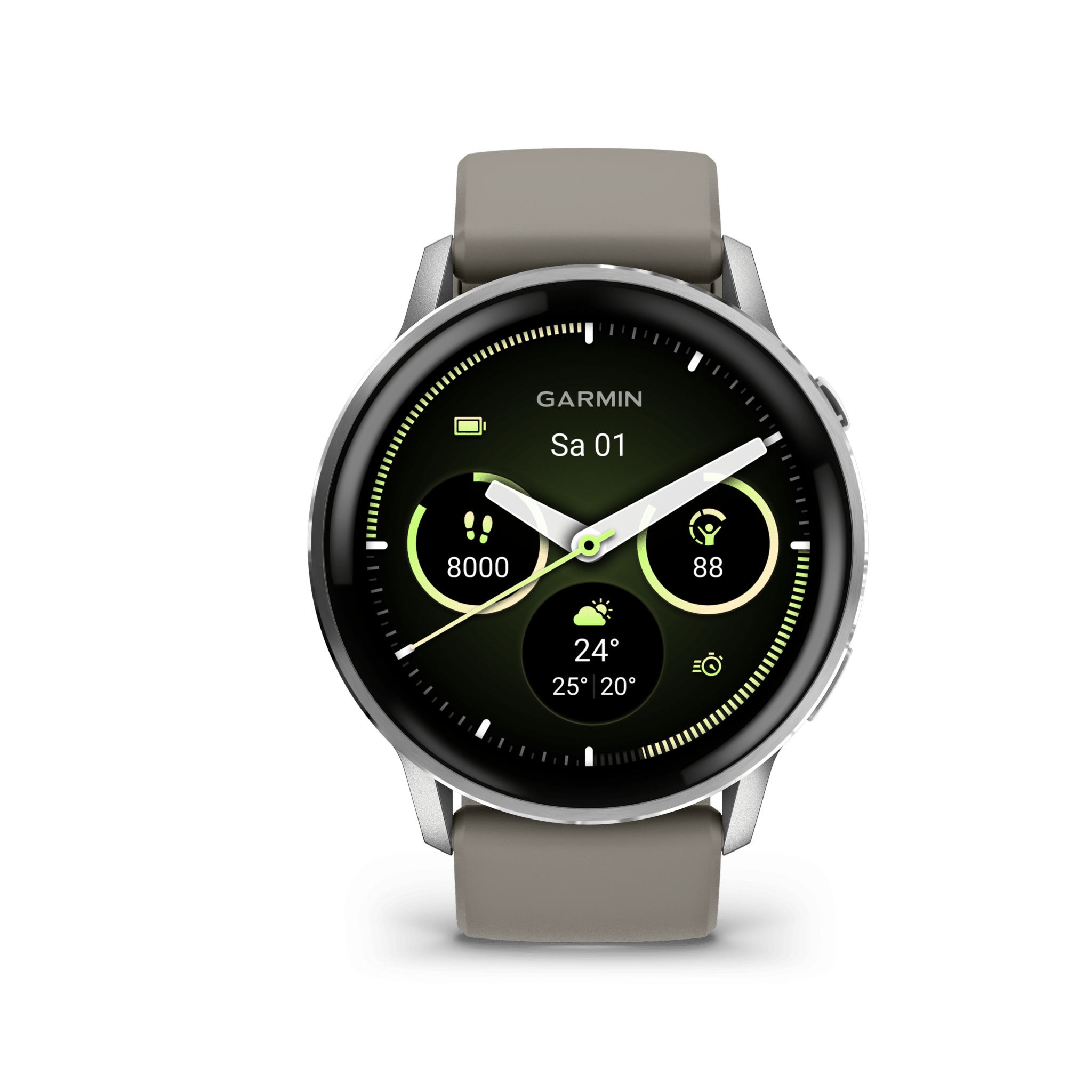 Garmin Venu 4 AMOLED 45 mm Schwarz / Silber – GPS-Fitness-Smartwatch / Silikonarmband – Bild 3
