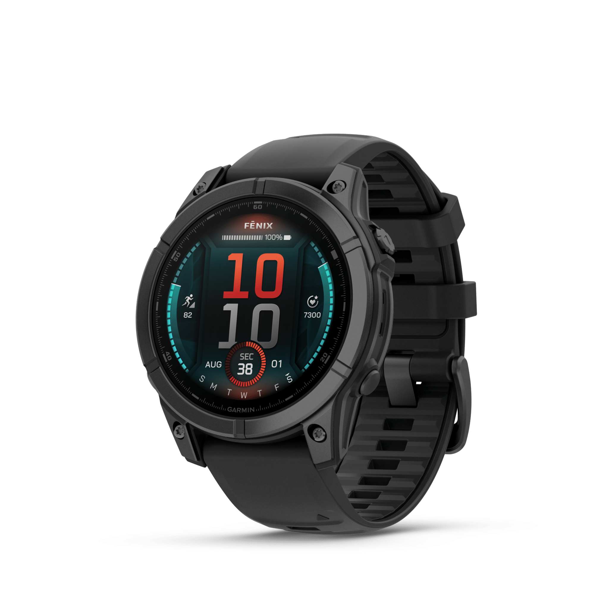 Garmin fenix E AMOLED 47 mm Schwarz / Schiefergrau – GPS-Multisport-Smartwatch / Silikonarmband