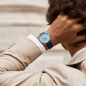 baume & mercier clifton 10872 baumatic 40 mm gletscherblau – herren automatikuhr mit ewigem kalender / lederarmband