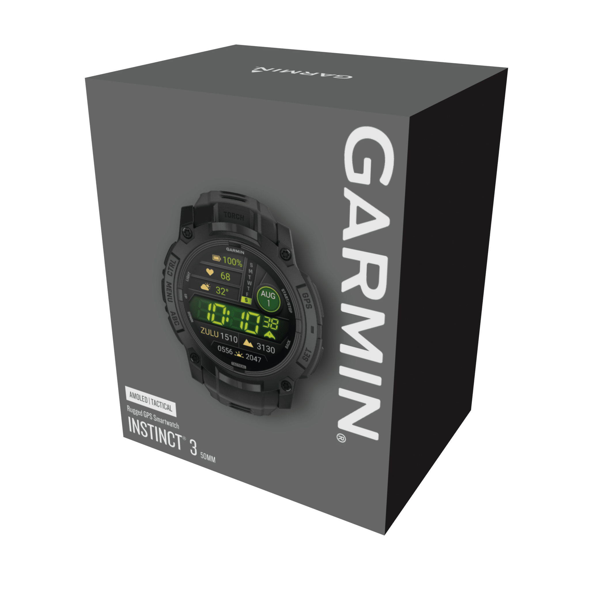 Garmin Instinct 3 AMOLED 50 mm Tactical Edition Schwarz – GPS-Outdoor-Smartwatch / Silikonarmband – Bild 8