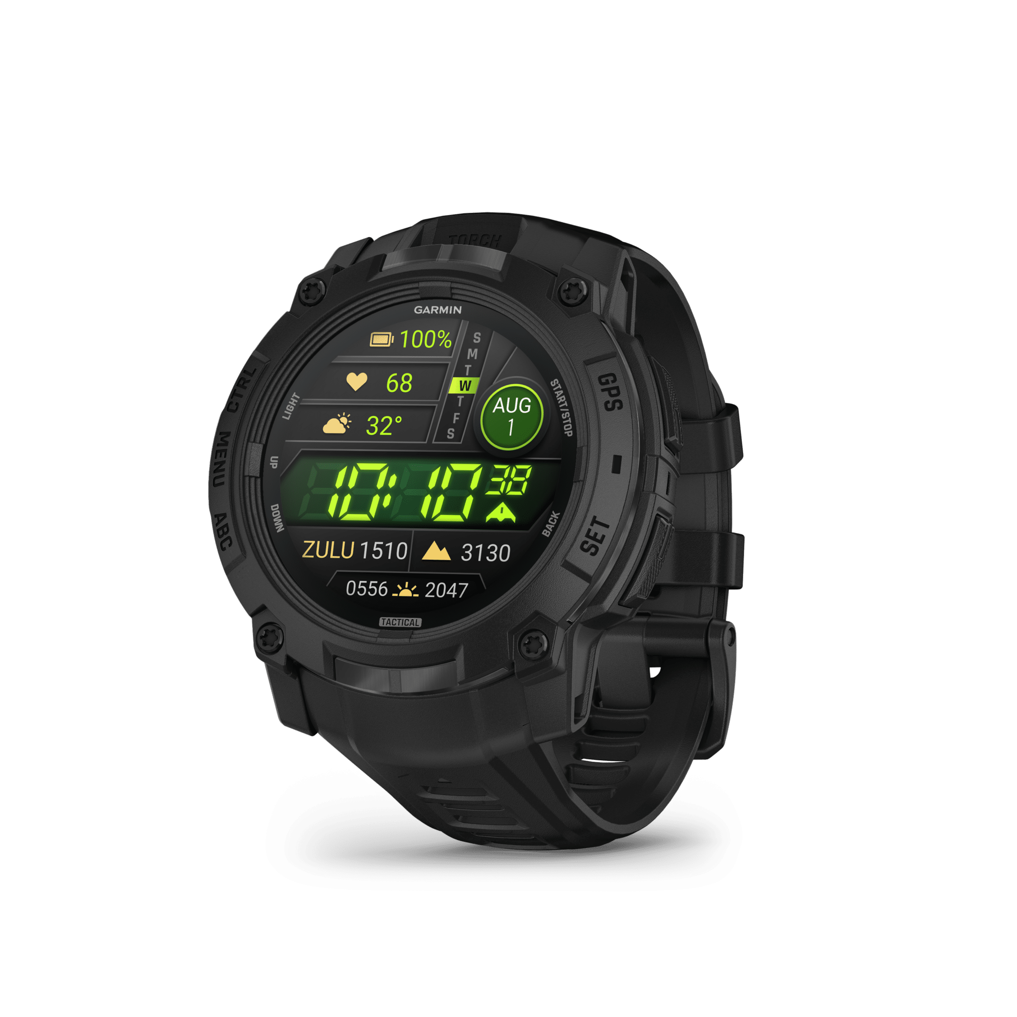 Garmin Instinct 3 AMOLED 50 mm Tactical Edition Schwarz – GPS-Outdoor-Smartwatch / Silikonarmband