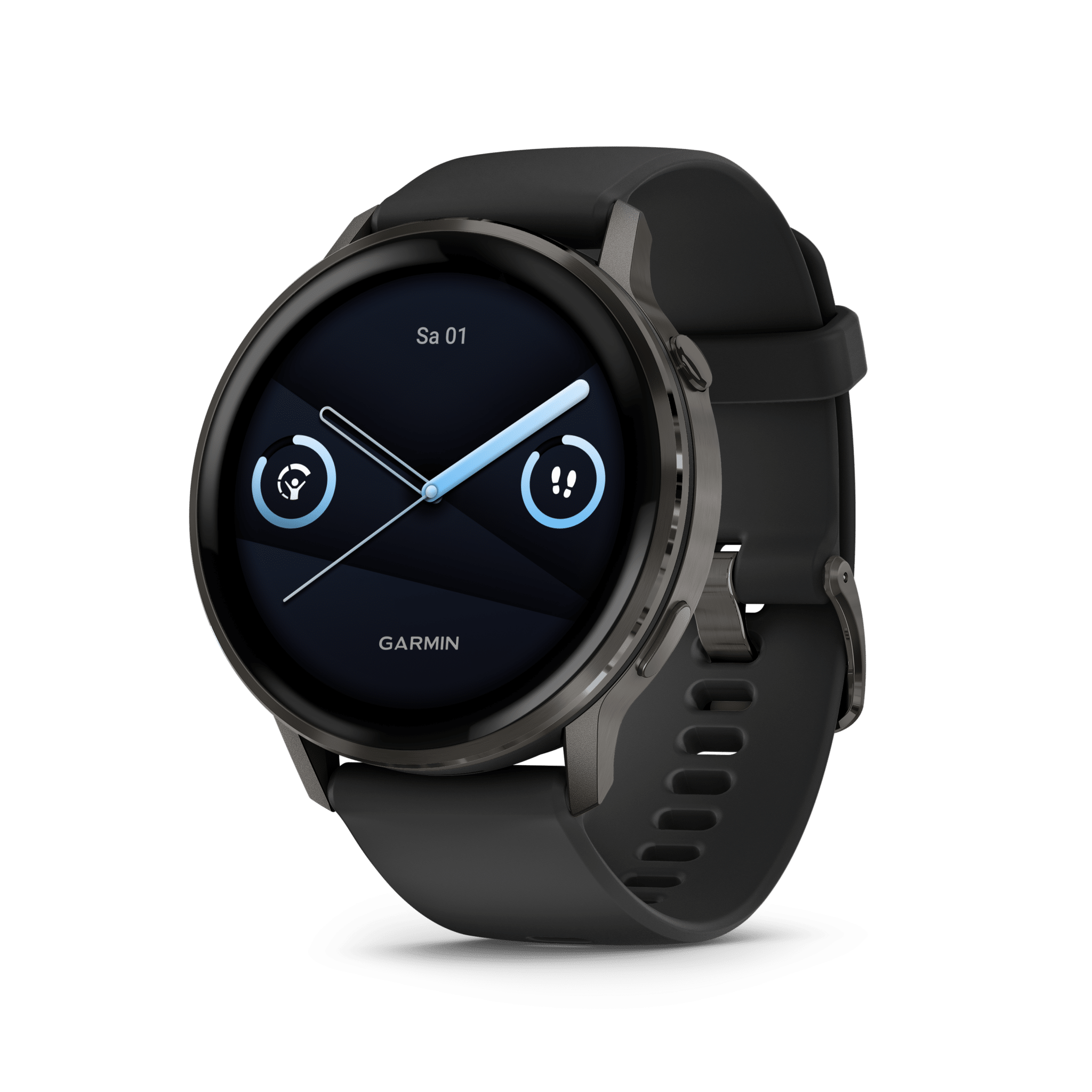 Garmin Venu 4 AMOLED 45 mm Schwarz / Schiefergrau – GPS-Fitness-Smartwatch / Silikonarmband – Bild 2