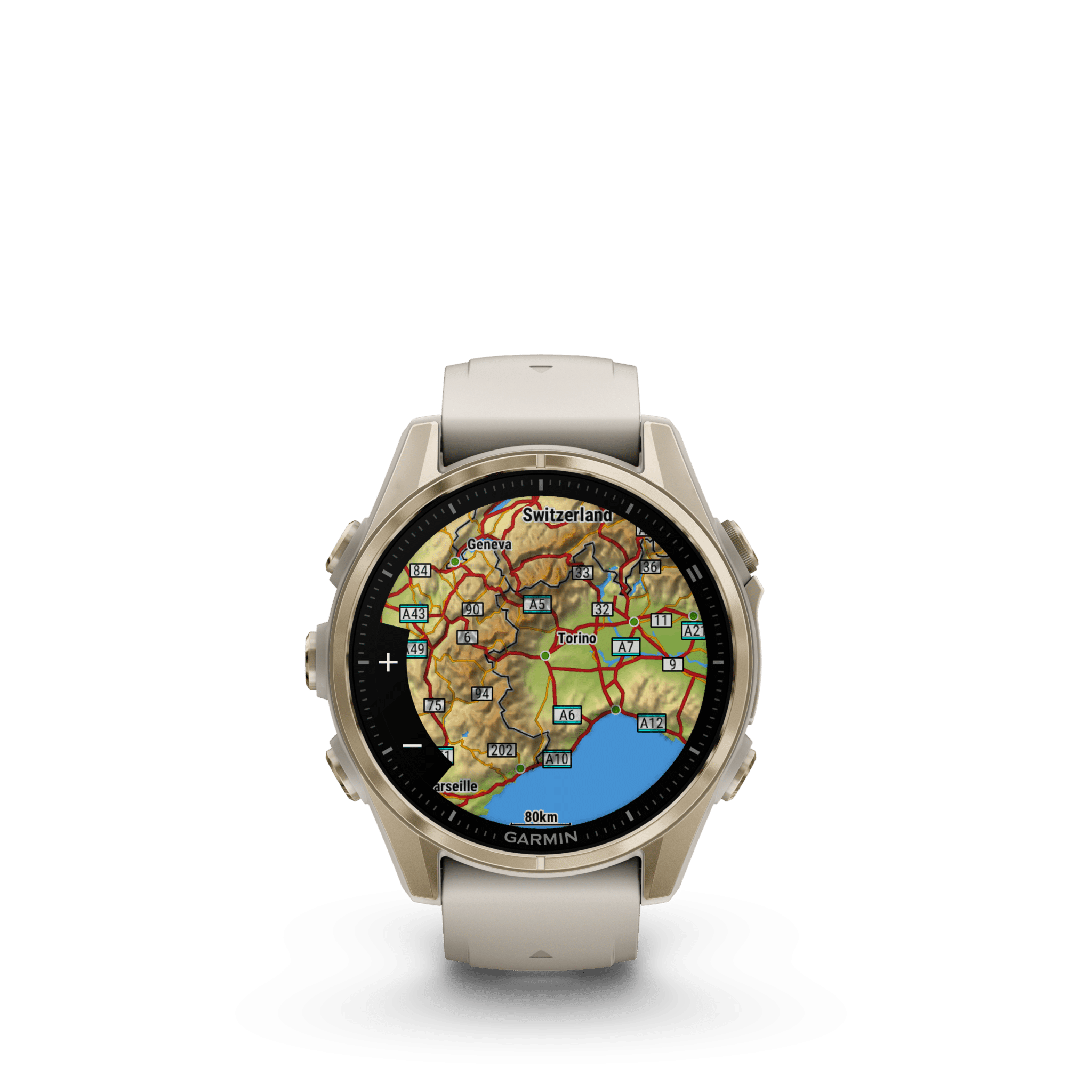 Garmin fenix 8 AMOLED 43 mm Nebelgrau / Softgold – GPS-Multisport-Smartwatch / Silikonarmband – Bild 4