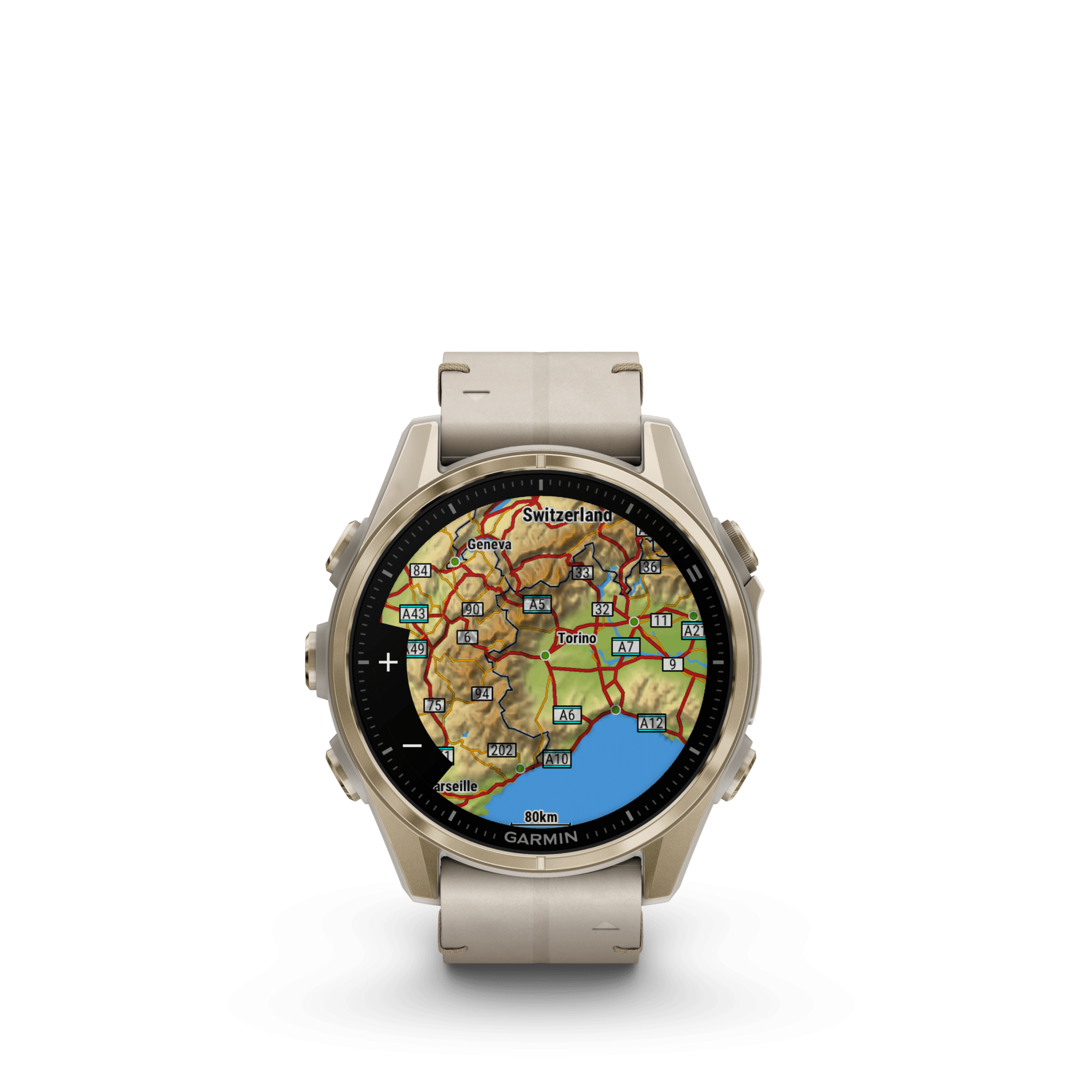 Garmin fenix 8 AMOLED 43 mm Nebelgrau / Softgold – GPS-Multisport-Smartwatch / Lederarmband – Bild 4