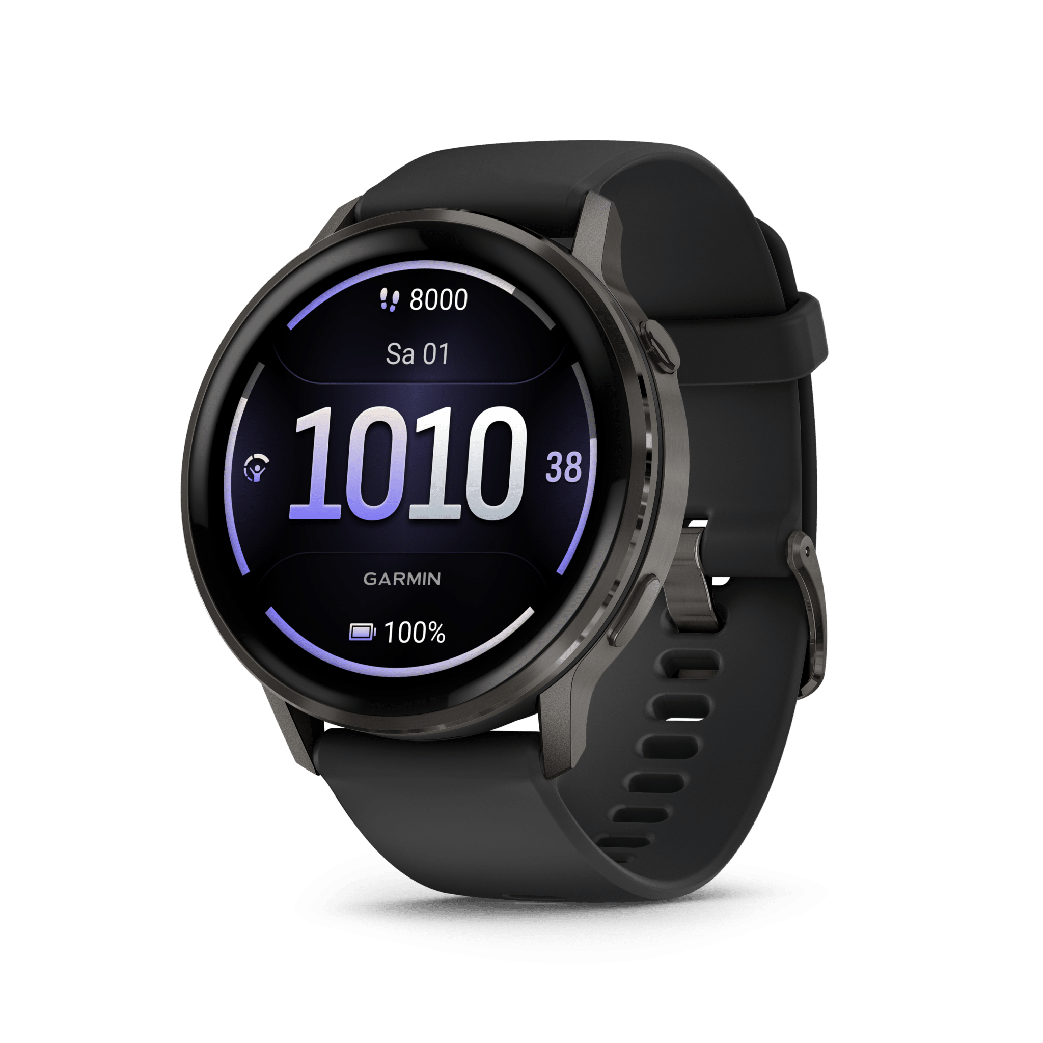 Garmin Venu 4 AMOLED 45 mm Schwarz / Schiefergrau – GPS-Fitness-Smartwatch / Silikonarmband