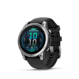 Garmin fenix E AMOLED 47 mm Schwarz / Silber – GPS-Multisport-Smartwatch / Silikonarmband