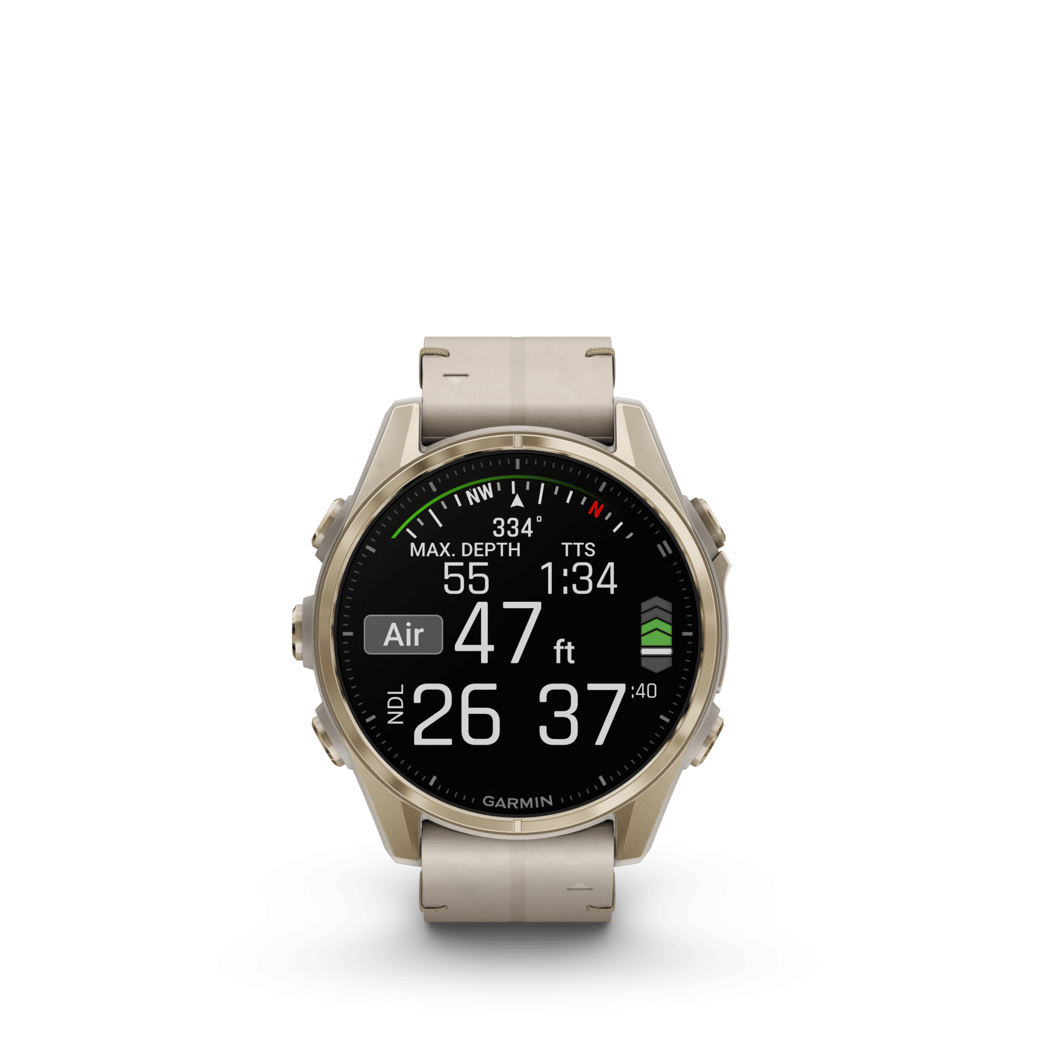 Garmin fenix 8 AMOLED 43 mm Nebelgrau / Softgold – GPS-Multisport-Smartwatch / Lederarmband – Bild 3
