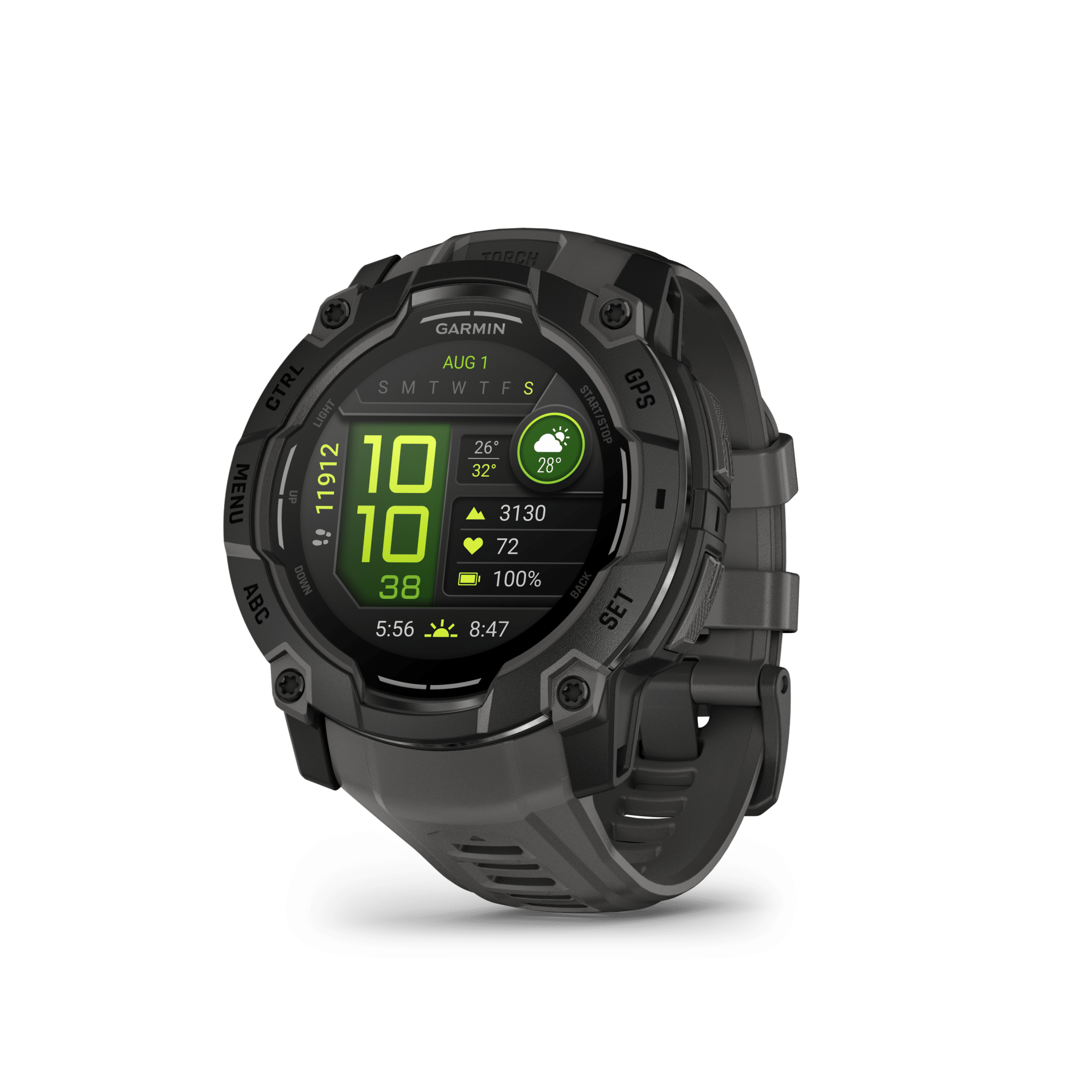 Garmin Instinct 3 AMOLED 50 mm Schwarz / Kohle – GPS-Outdoor-Smartwatch / Silikonarmband