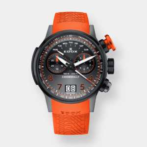 edox . chronorally chronograph 45 quarz orange 45mm