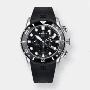 edox . co 1 titan chronograph quarz schwarz 45mm kautschuk