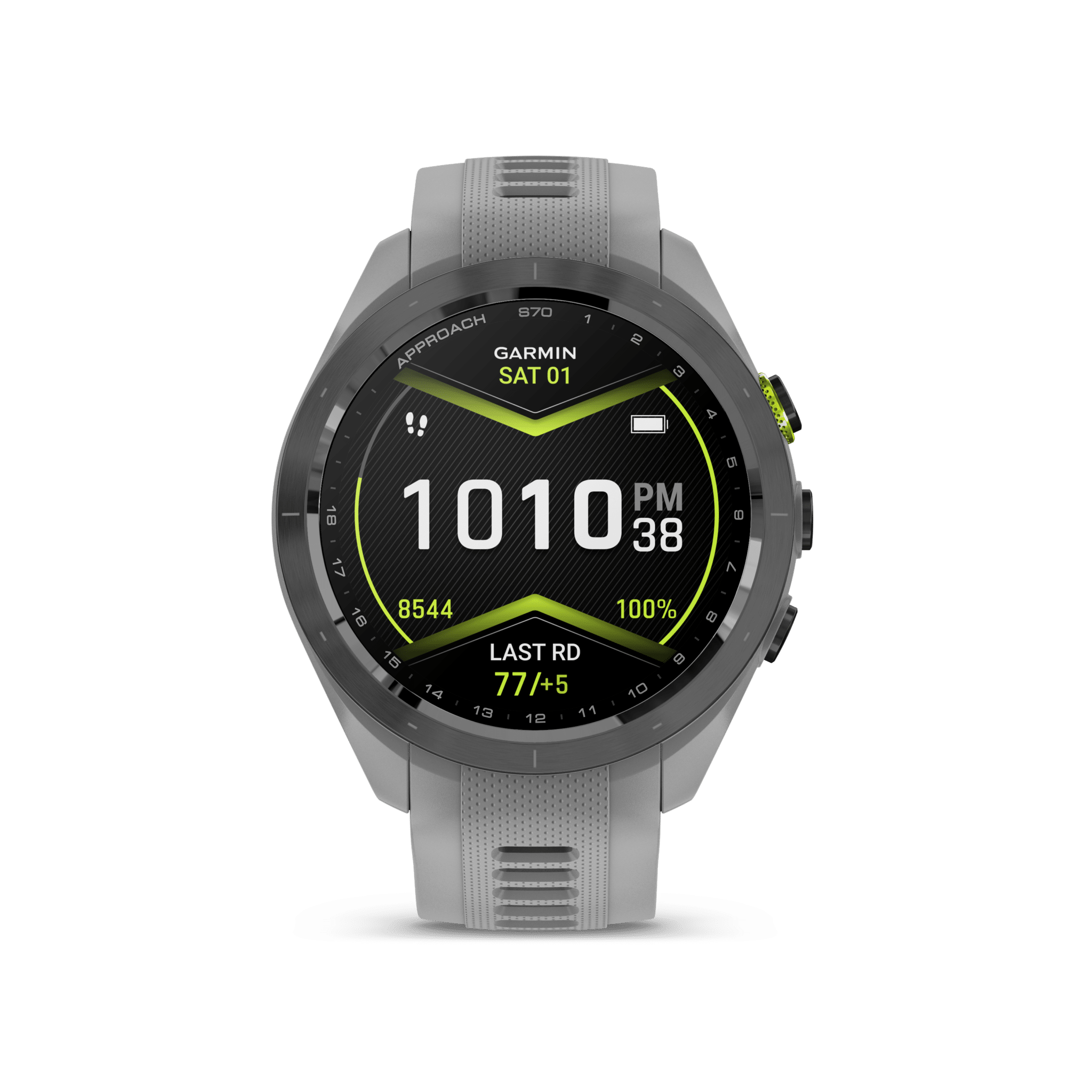 garmin approach s70 amoled 42 mm pudergrau – golf & lifestyle / silikonarmband