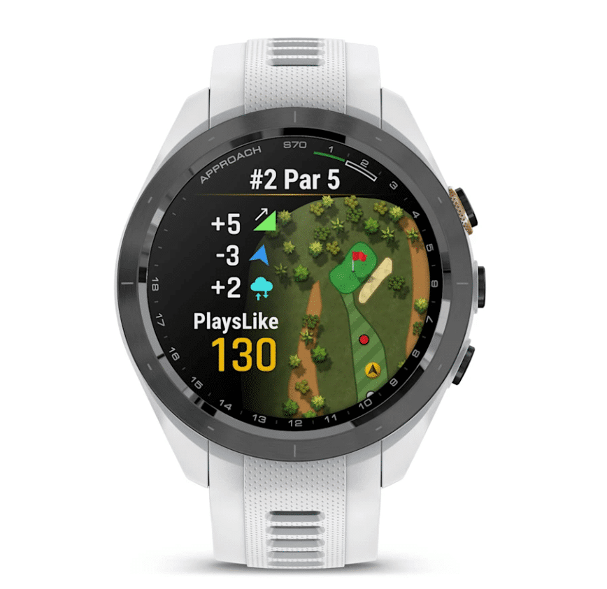 garmin approach s70 amoled 42 mm weiss – golf & lifestyle / silikonarmband