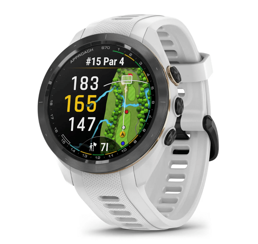 garmin approach s70 amoled 42 mm weiss – golf & lifestyle / silikonarmband
