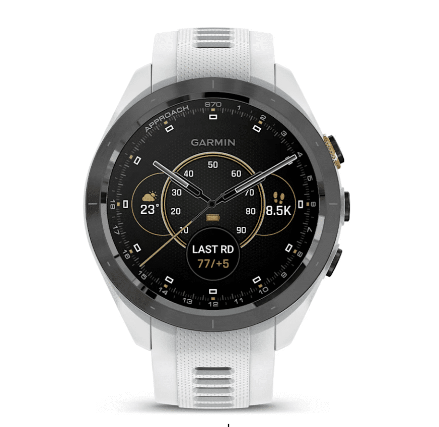 garmin approach s70 amoled 42 mm weiss – golf & lifestyle / silikonarmband