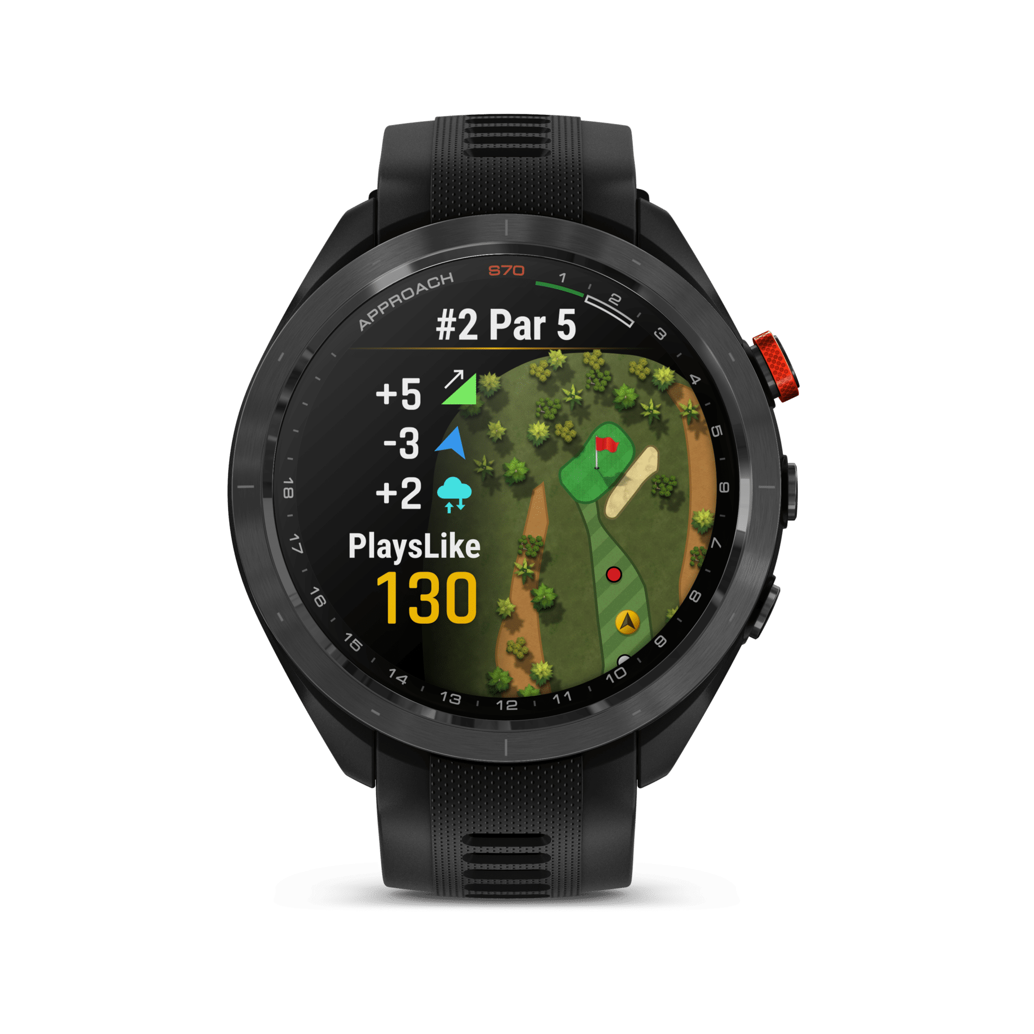 garmin approach s70 amoled 47 mm schwarz – golf & lifestyle / silikonarmband