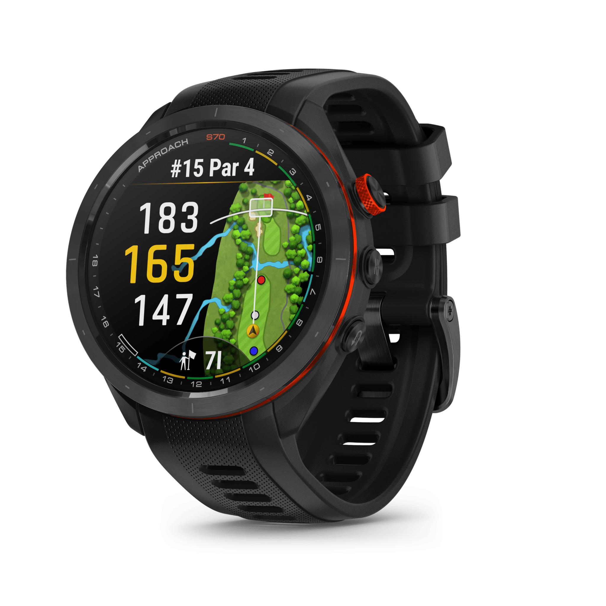 garmin approach s70 amoled 47 mm schwarz – golf & lifestyle / silikonarmband