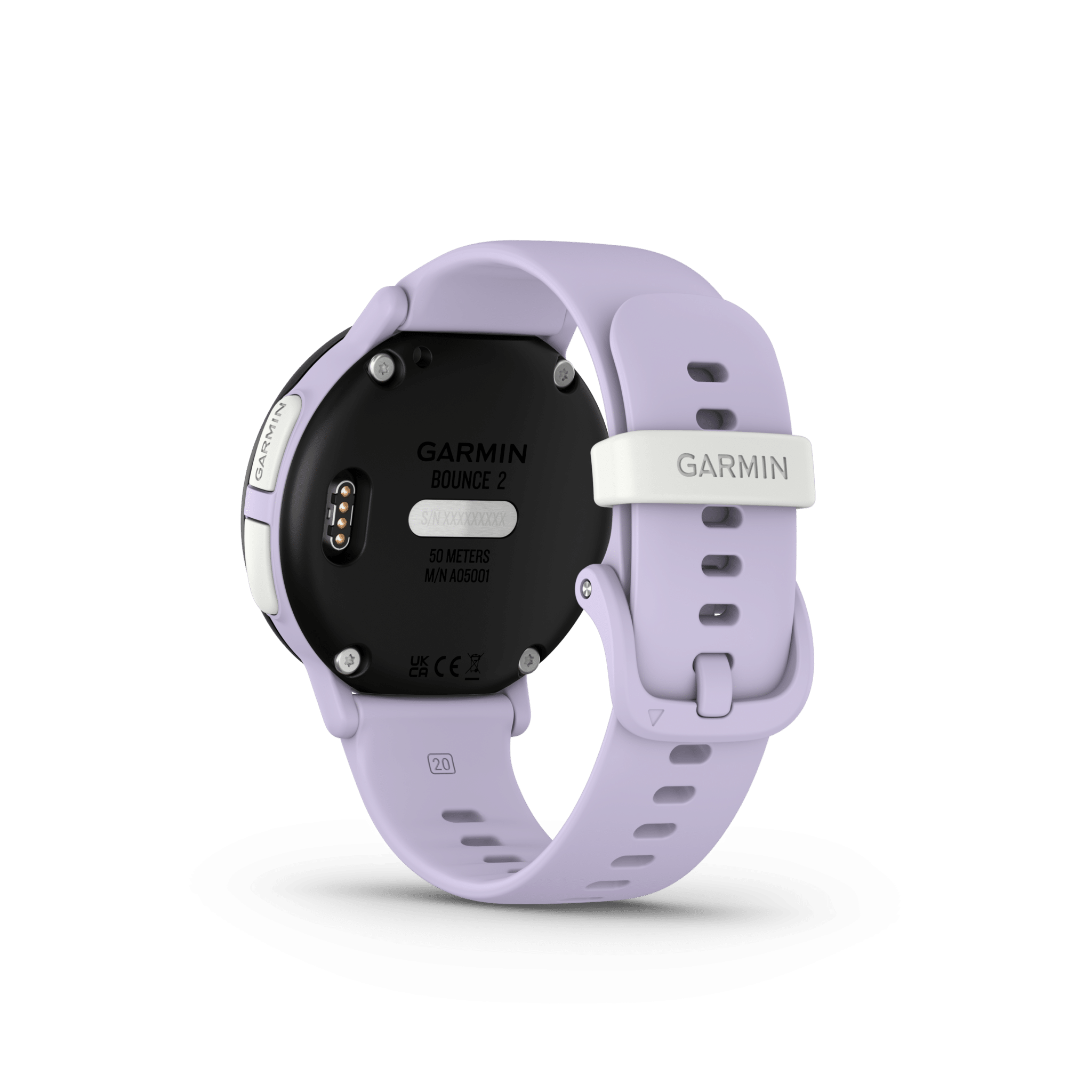 garmin bounce 2 helllila – kinder & kids smartwatch / silikonarmband