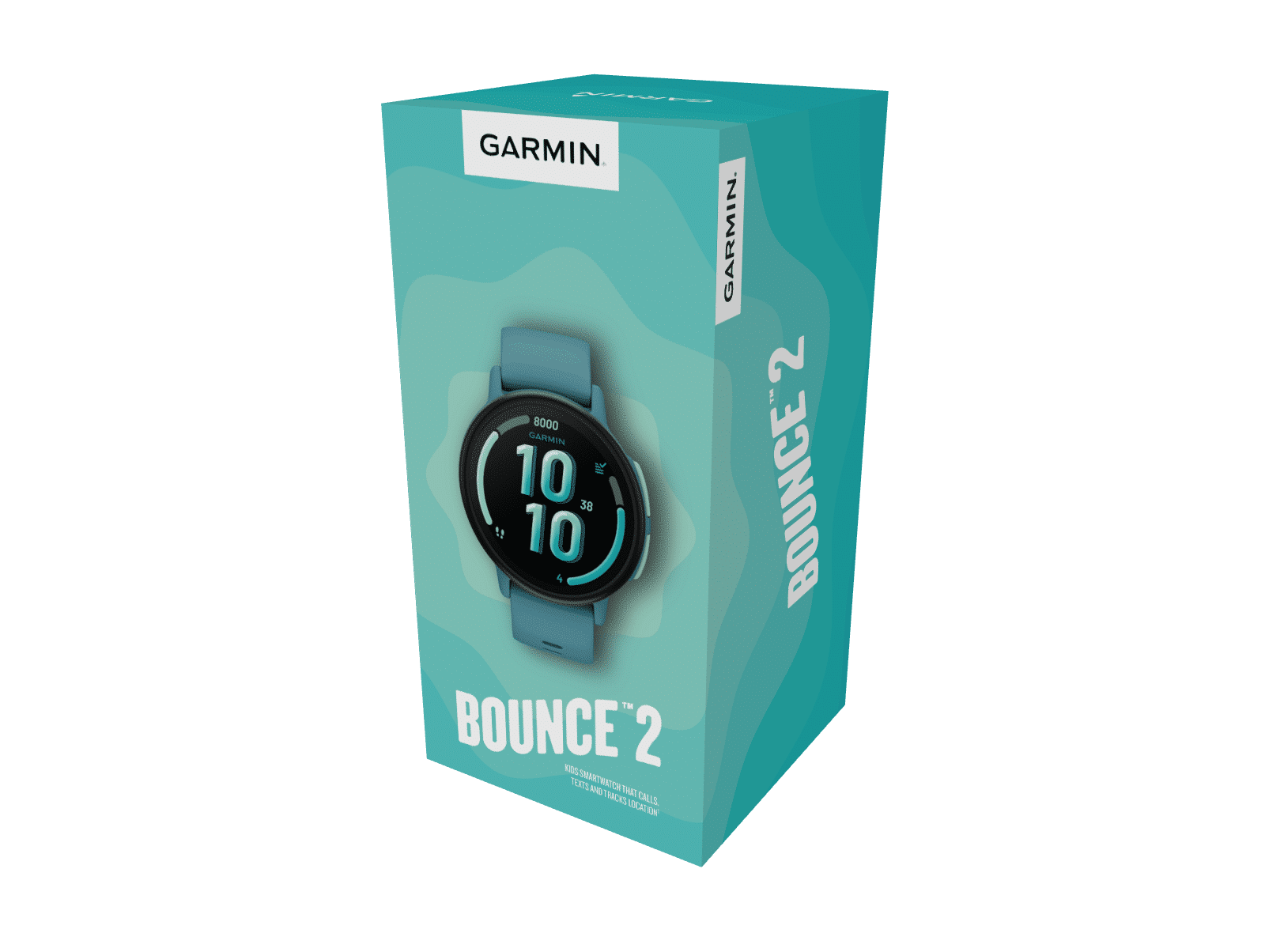 garmin bounce 2 türkis – kinder & kids smartwatch / silikonarmband