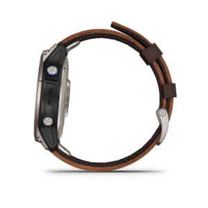 garmin d2 mach 1 amoled 47 mm schwarz / braun lederarmband – aviator smartwatch / lederarmband